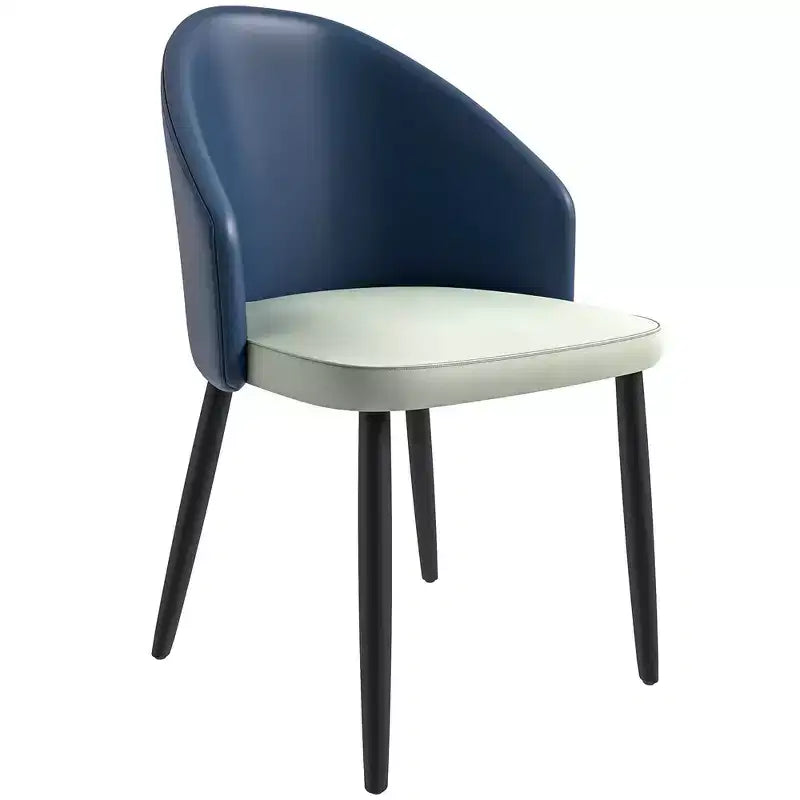 LeisureMod Paradiso Sedia moderna imbottita con schienale curvo, gambe in legno massello nero, elegante e comoda sedia laterale per sala da pranzo, cucina e soggiorno