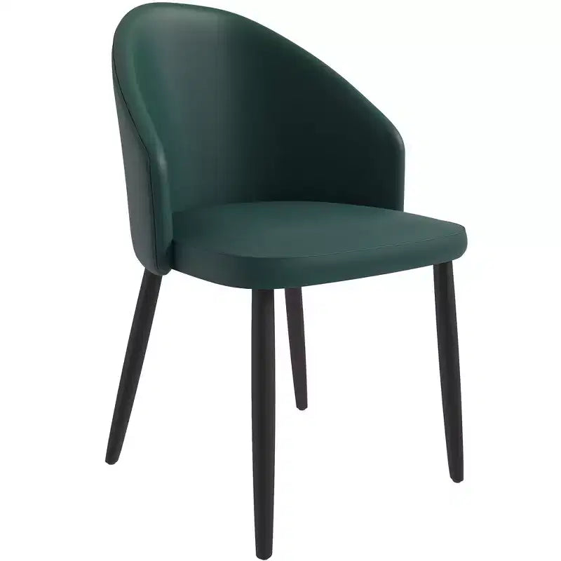 LeisureMod Paradiso Sedia moderna imbottita con schienale curvo, gambe in legno massello nero, elegante e comoda sedia laterale per sala da pranzo, cucina e soggiorno