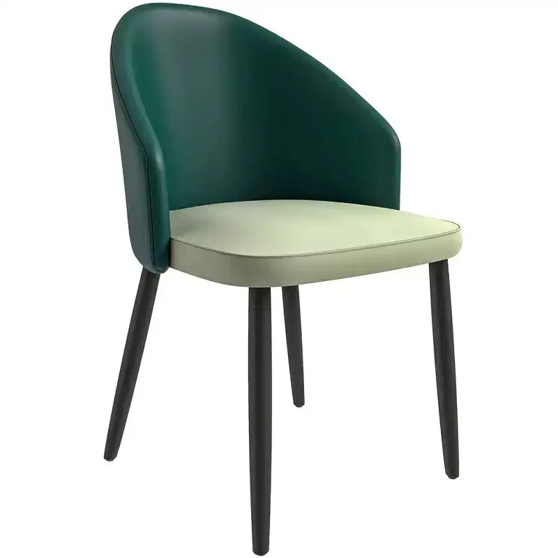 LeisureMod Paradiso Sedia moderna imbottita con schienale curvo, gambe in legno massello nero, elegante e comoda sedia laterale per sala da pranzo, cucina e soggiorno