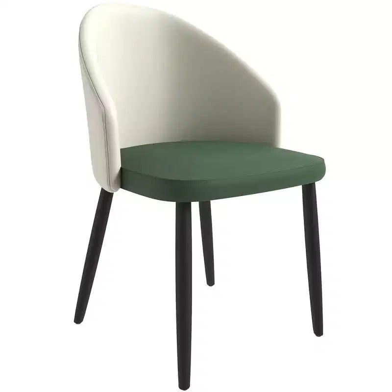 LeisureMod Paradiso Sedia moderna imbottita con schienale curvo, gambe in legno massello nero, elegante e comoda sedia laterale per sala da pranzo, cucina e soggiorno