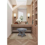 Poggiapiedi imbottito in velluto Manhattan Comfort Abigail