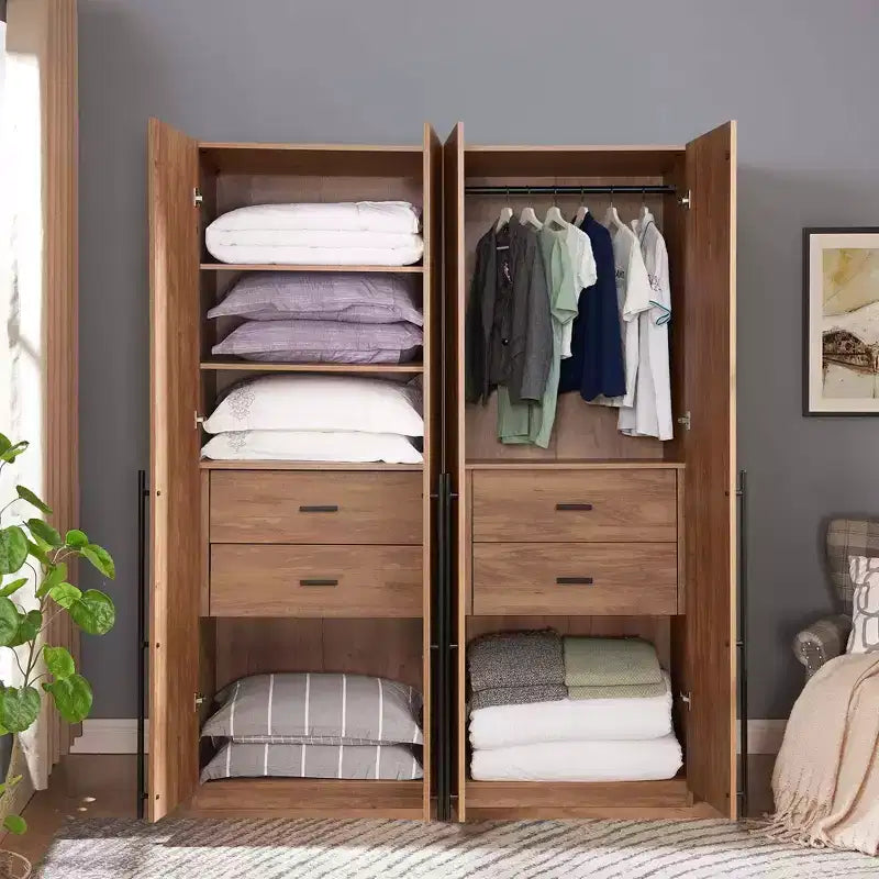 Armadio a due ante con 5 ripiani Manhattan Comfort Lee