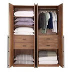 Armadio a due ante con 5 ripiani Manhattan Comfort Lee