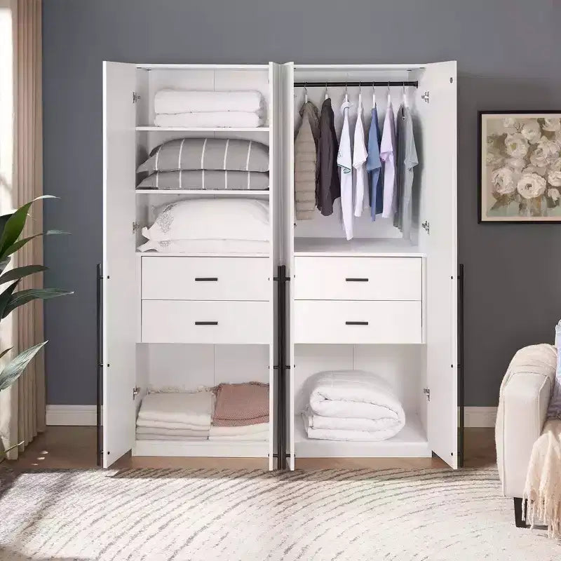 Armadio a due ante con 5 ripiani Manhattan Comfort Lee