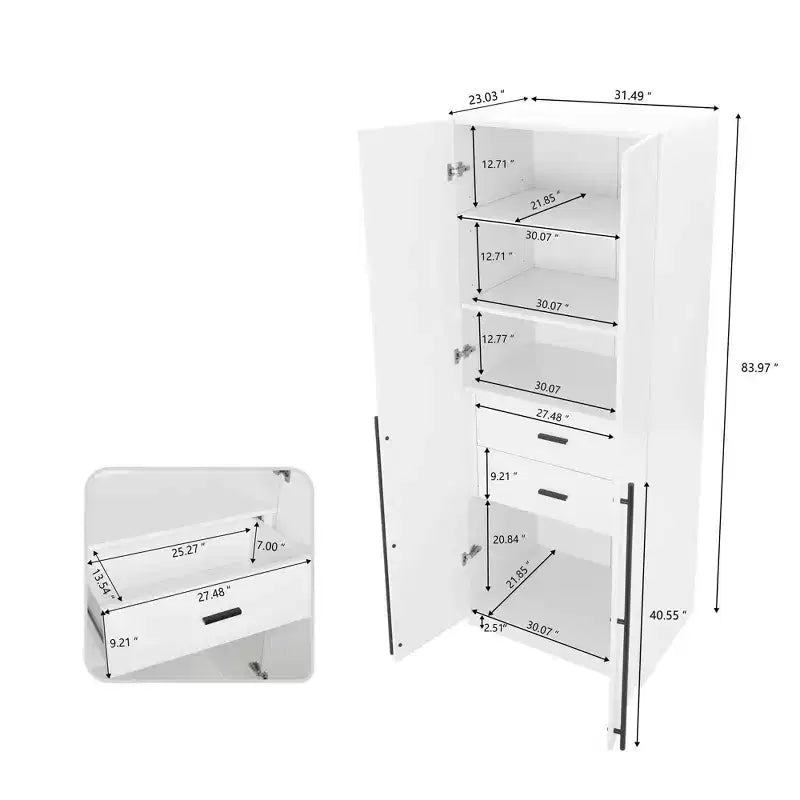 Armadio a due ante con 5 ripiani Manhattan Comfort Lee