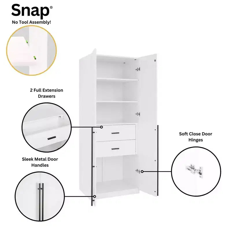 Armadio a due ante con 5 ripiani Manhattan Comfort Lee