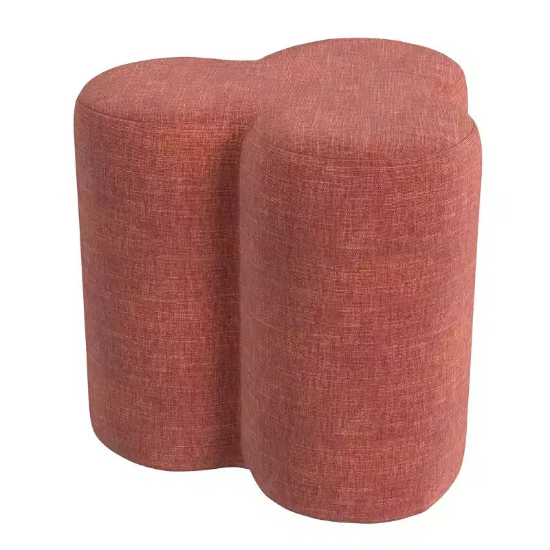 Pouf ottomano in ciniglia a forma di trifoglio HomePop