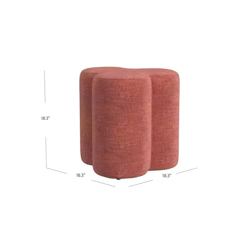 Pouf ottomano in ciniglia a forma di trifoglio HomePop