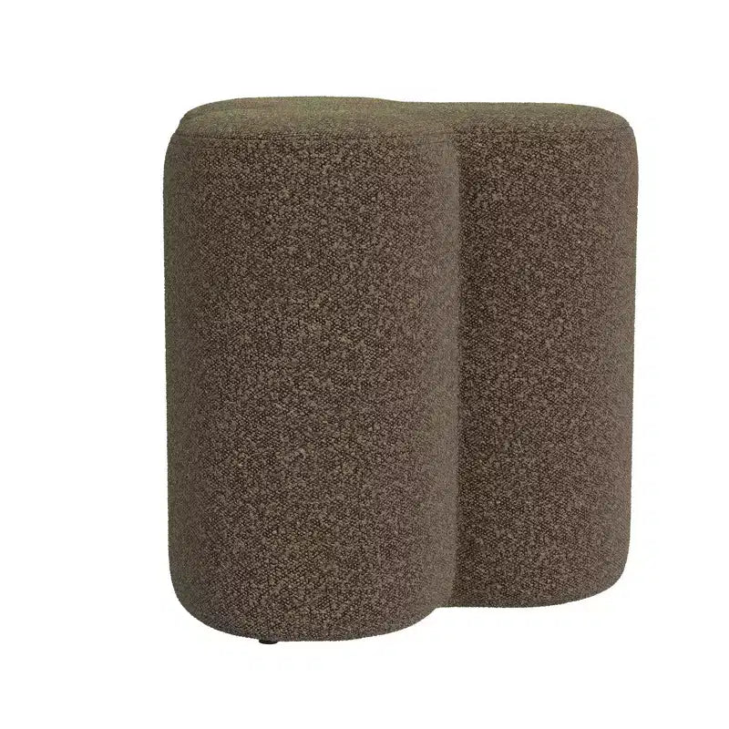 Pouf ottomano in ciniglia a forma di trifoglio HomePop