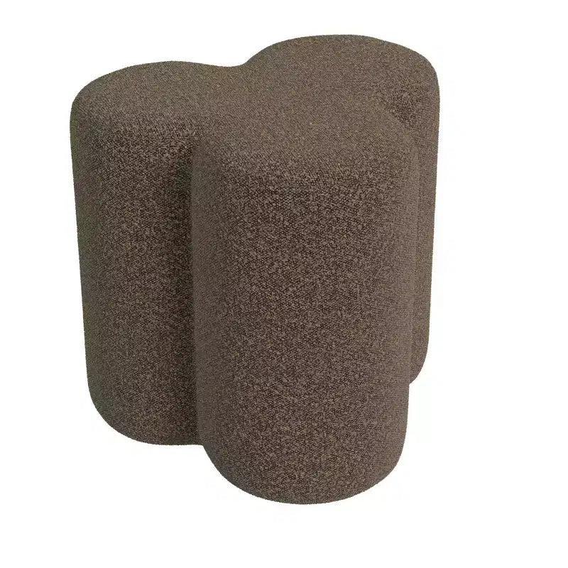 Pouf ottomano in ciniglia a forma di trifoglio HomePop