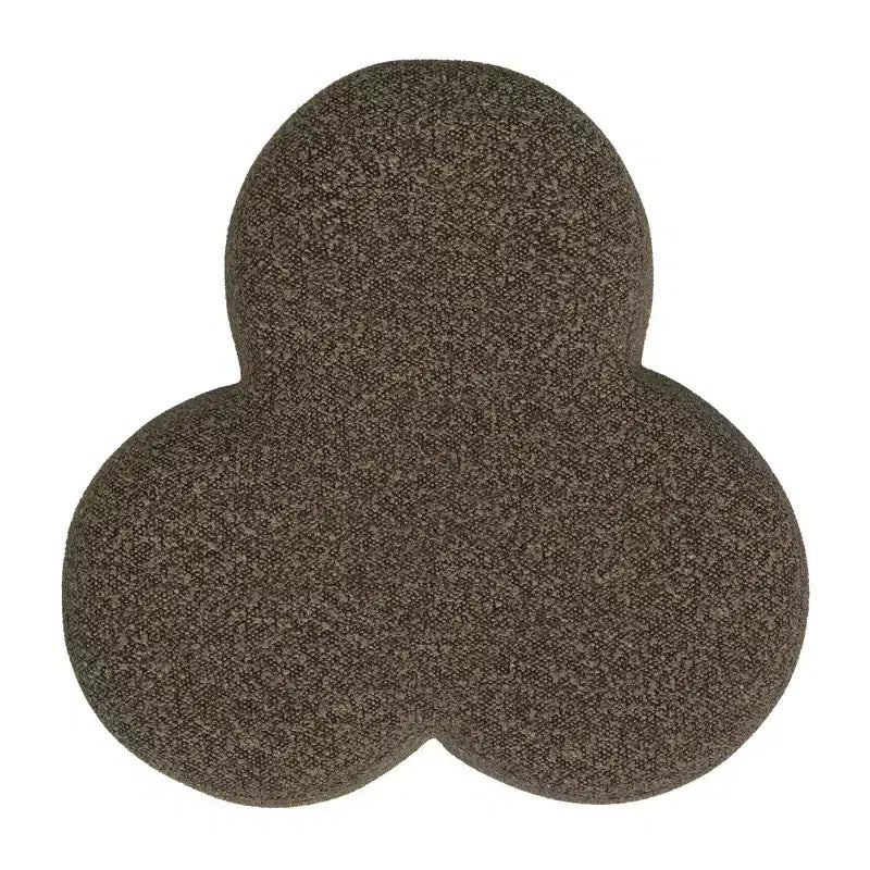 Pouf ottomano in ciniglia a forma di trifoglio HomePop