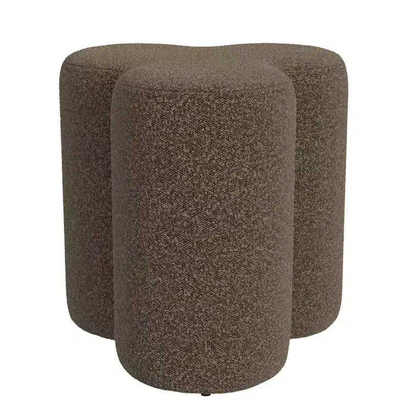 Pouf ottomano in ciniglia a forma di trifoglio HomePop