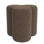 Pouf ottomano in ciniglia a forma di trifoglio HomePop