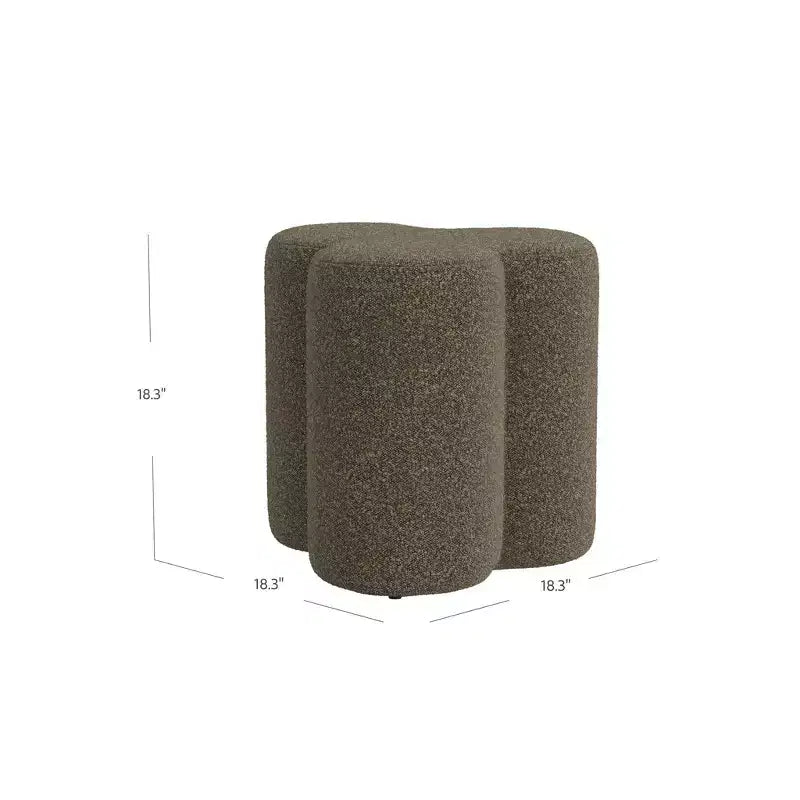 Pouf ottomano in ciniglia a forma di trifoglio HomePop