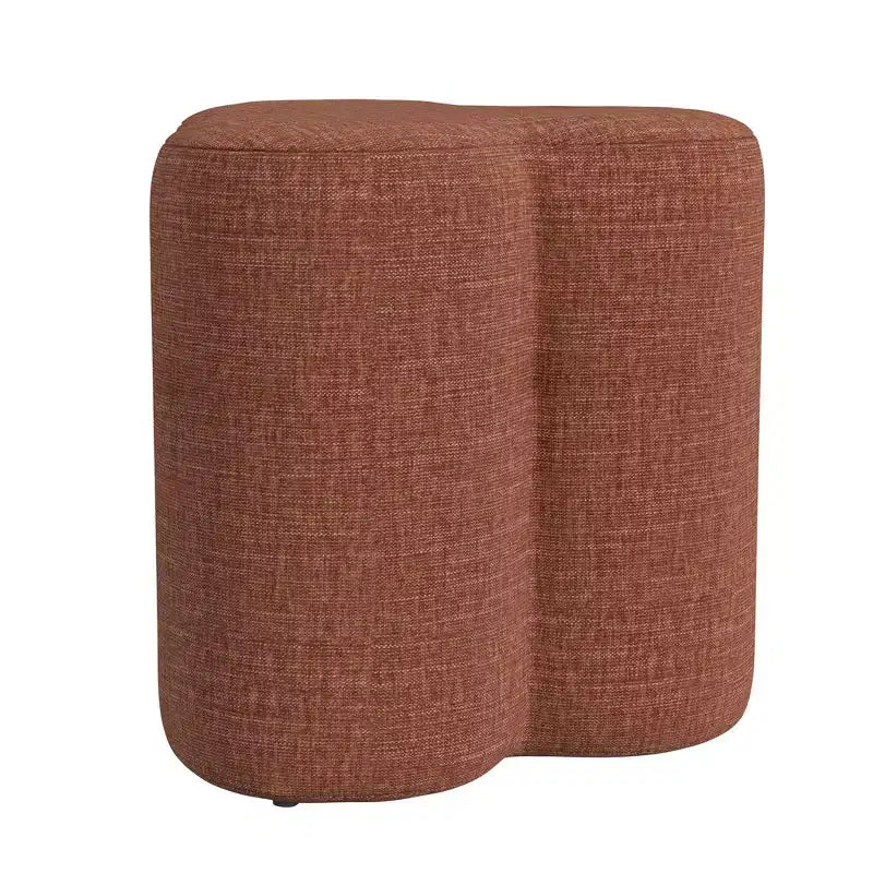 Pouf ottomano in ciniglia a forma di trifoglio HomePop