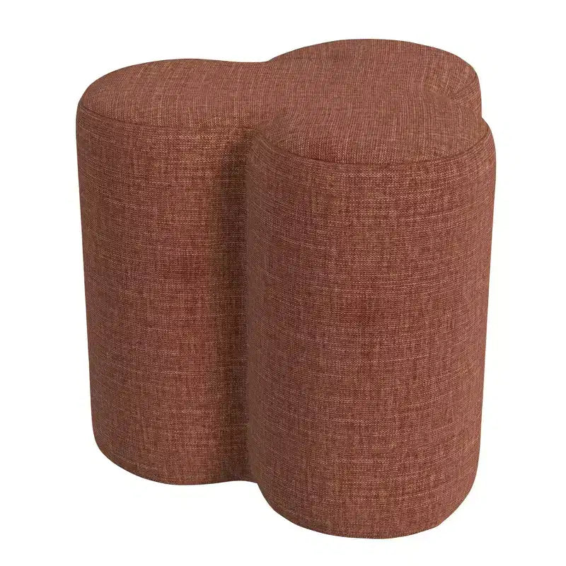 Pouf ottomano in ciniglia a forma di trifoglio HomePop