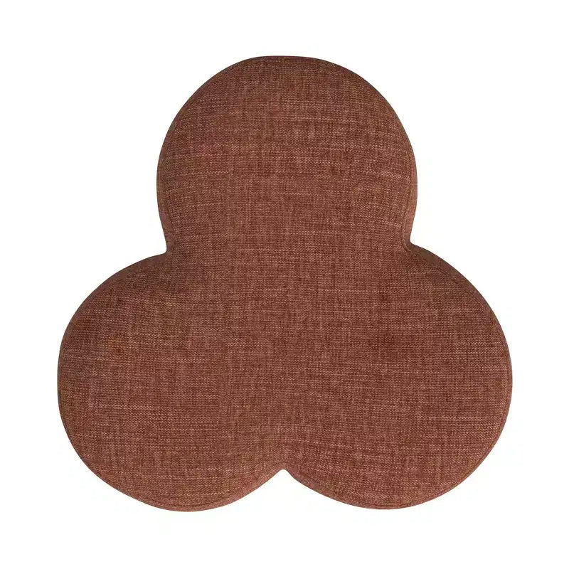 Pouf ottomano in ciniglia a forma di trifoglio HomePop