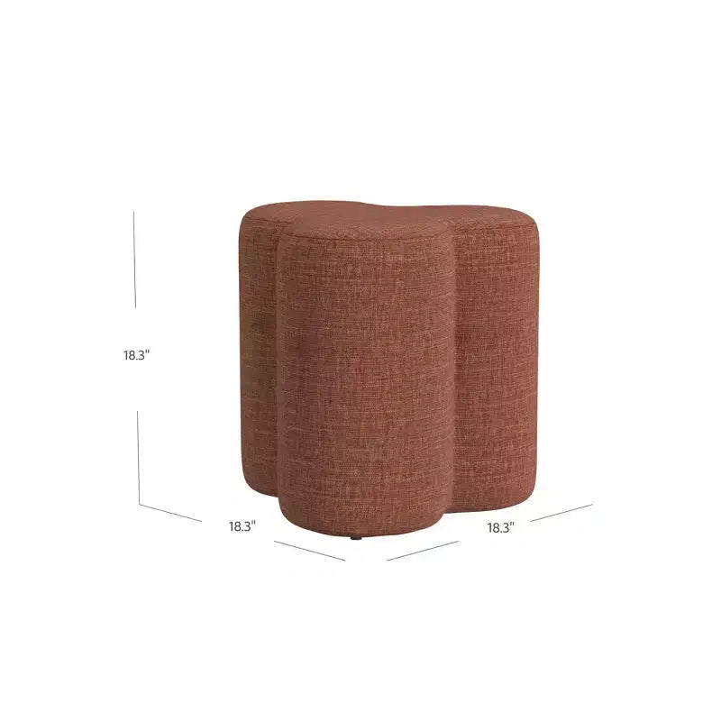 Pouf ottomano in ciniglia a forma di trifoglio HomePop