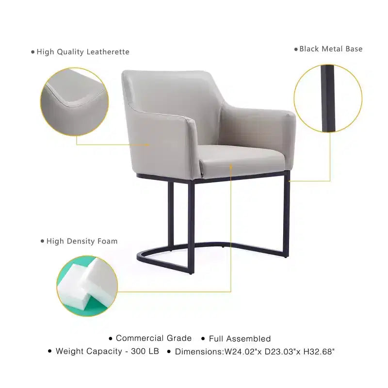 Sedia da pranzo imbottita in similpelle Serena Modern - Manhattan Comfort