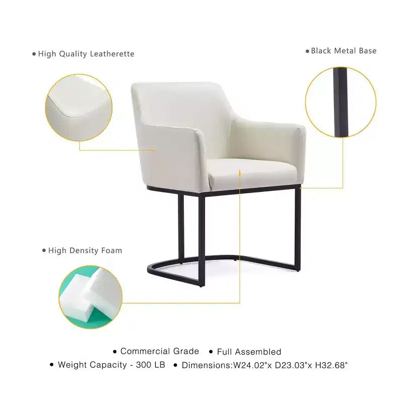 Sedia da pranzo imbottita in similpelle Serena Modern - Manhattan Comfort