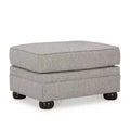 Signature Design by Ashley Gaelon Casual Firmly Cushioned Ottoman with Bun Legs, Gray & Brown
