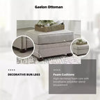 Signature Design by Ashley Gaelon, pouf con piedini torniti, imbottitura fissa, grigio e marrone