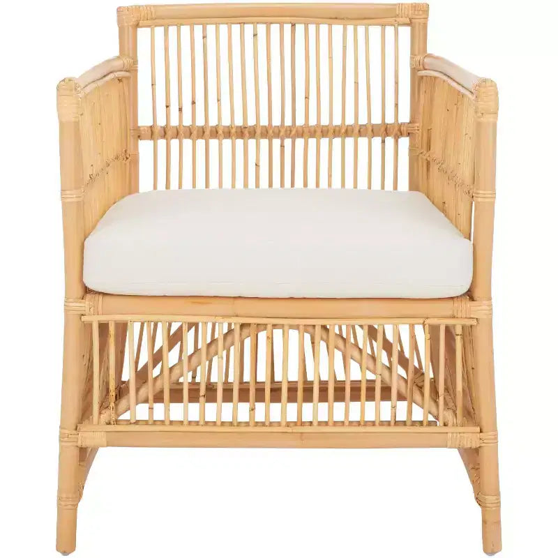 Alvis Accent Chair W/ Cushion - ACH6522A - White/Natural - Safavieh
