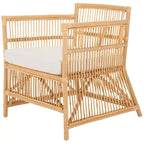 Poltrona Alvis con cuscino - ACH6522A - Bianco/Naturale - Safavieh