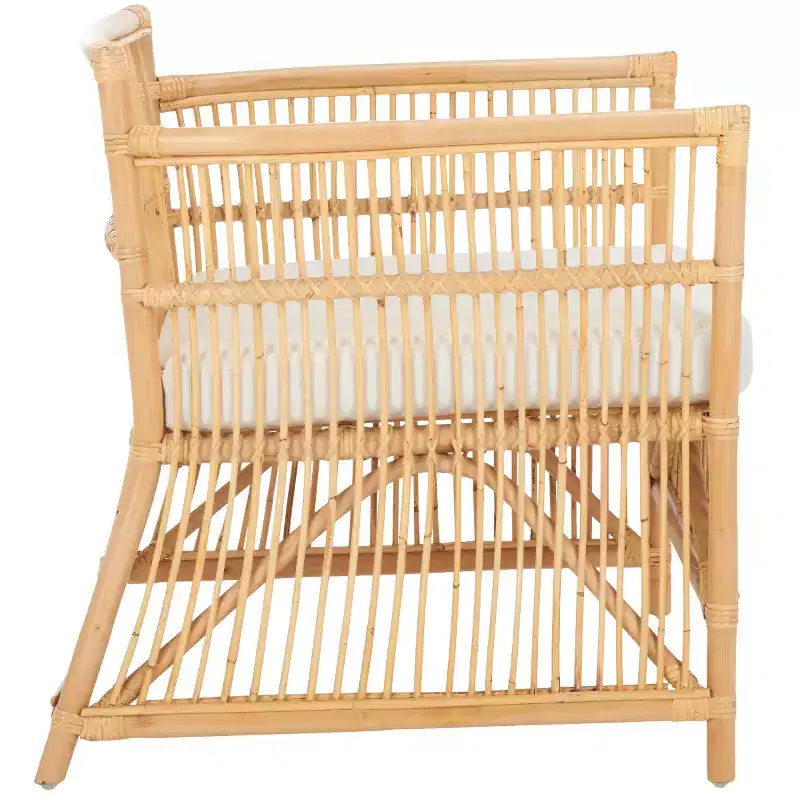 Poltrona Alvis con cuscino - ACH6522A - Bianco/Naturale - Safavieh
