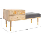Panca Seduta con Cuscino Taft a 2 Cassetti - BCH9000 - Bianco Sporco - Safavieh