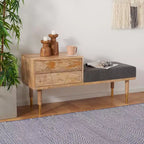 Panca Seduta con Cuscino Taft a 2 Cassetti - BCH9000 - Bianco Sporco - Safavieh