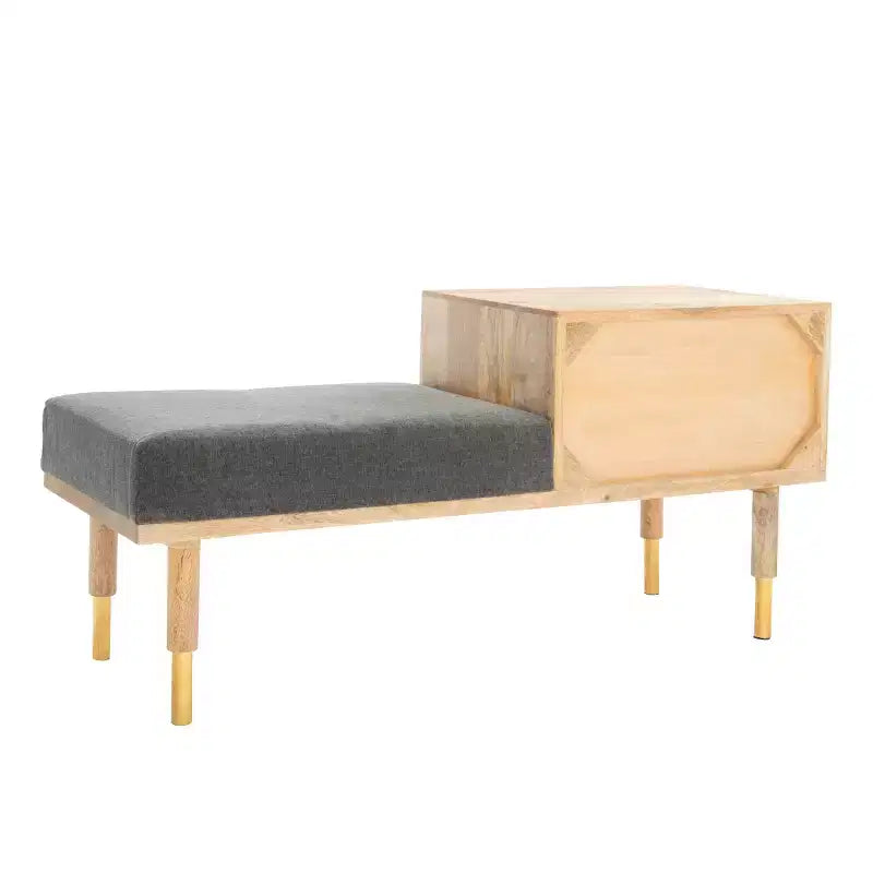 Panca Seduta con Cuscino Taft a 2 Cassetti - BCH9000 - Bianco Sporco - Safavieh