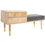 Panca Seduta con Cuscino Taft a 2 Cassetti - BCH9000 - Bianco Sporco - Safavieh