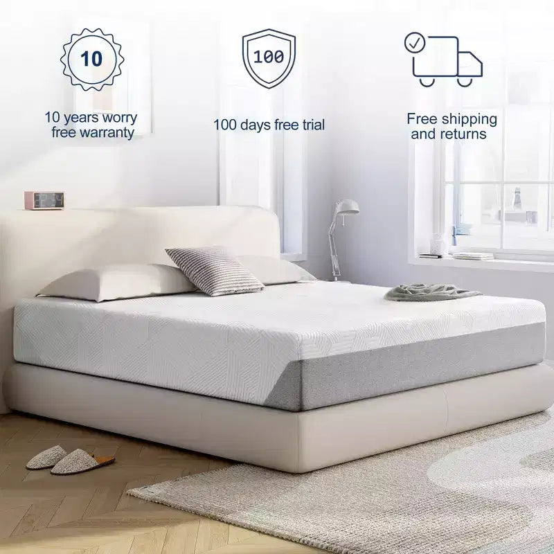 Materasso Wuleitex 10 pollici, materasso in memory foam, utilizzato per un sonno fresco notturno e materasso in schiuma a decompressione