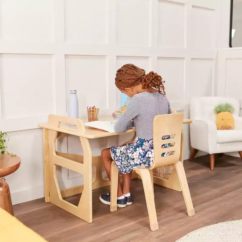 Scrivania per studenti in legno StudyStation ECR4Kids, mobili Montessori