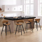 HOMLUX Set di 2 Sgabelli da Bar in Legno Curvato di Quercia, Sedute Ergonomiche Curve Mid-Century