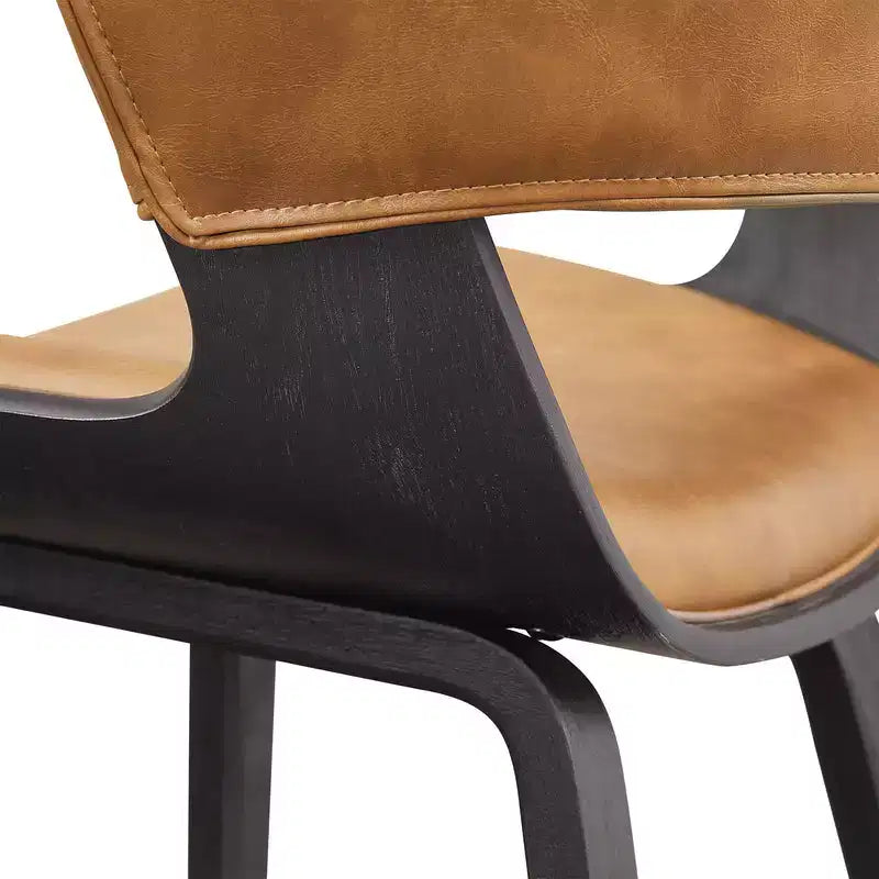 HOMLUX Set di 2 Sgabelli da Bar in Legno Curvato di Quercia, Sedute Ergonomiche Curve Mid-Century