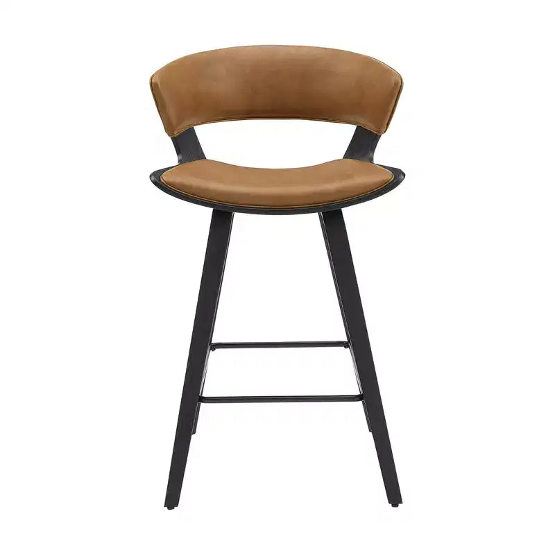 HOMLUX Set di 2 Sgabelli da Bar in Legno Curvato di Quercia, Sedute Ergonomiche Curve Mid-Century