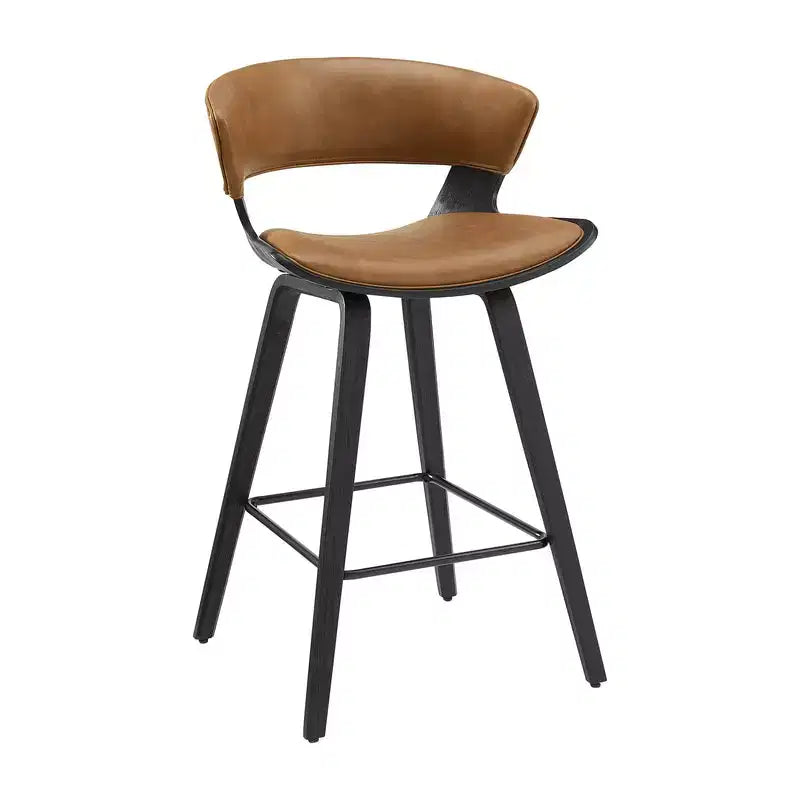 HOMLUX Set di 2 Sgabelli da Bar in Legno Curvato di Quercia, Sedute Ergonomiche Curve Mid-Century