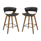 HOMLUX Set di 2 Sgabelli da Bar in Legno Curvato di Quercia, Sedute Ergonomiche Curve Mid-Century