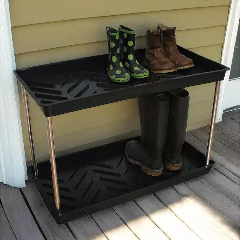 Tierra Garden Two Tier Black Boot Tray