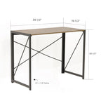 Scrivania con struttura in metallo e piano in laminato effetto legno, montaggio senza attrezzi