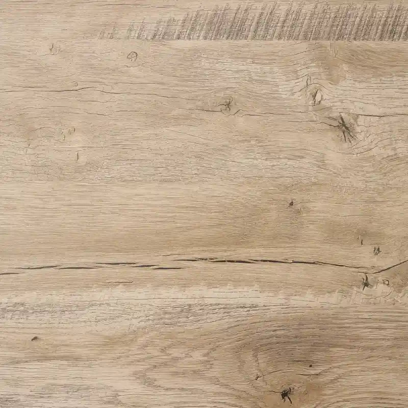 Scrivania con struttura in metallo e piano in laminato effetto legno, montaggio senza attrezzi