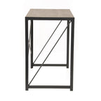 Scrivania con struttura in metallo e piano in laminato effetto legno, montaggio senza attrezzi