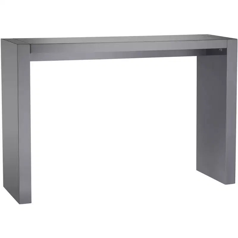 Studio 55D Jessa Modern Minimalist Wood Rectangular Bar Table 60 x 18 Gloss Gray for Spaces Living Room Kitchen Bedroom Bedside Entryway Home Office