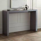 Studio 55D Jessa Tavolo da bar rettangolare moderno minimalista in legno 60 x 18 grigio lucido per salotto, cucina, camera da letto, comodino, ingresso, ufficio domestico