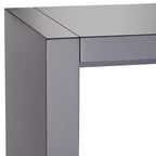Studio 55D Jessa Tavolo da bar rettangolare moderno minimalista in legno 60 x 18 grigio lucido per salotto, cucina, camera da letto, comodino, ingresso, ufficio domestico