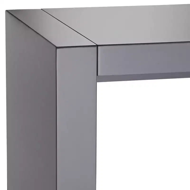 Studio 55D Jessa Tavolo da bar rettangolare moderno minimalista in legno 60 x 18 grigio lucido per salotto, cucina, camera da letto, comodino, ingresso, ufficio domestico