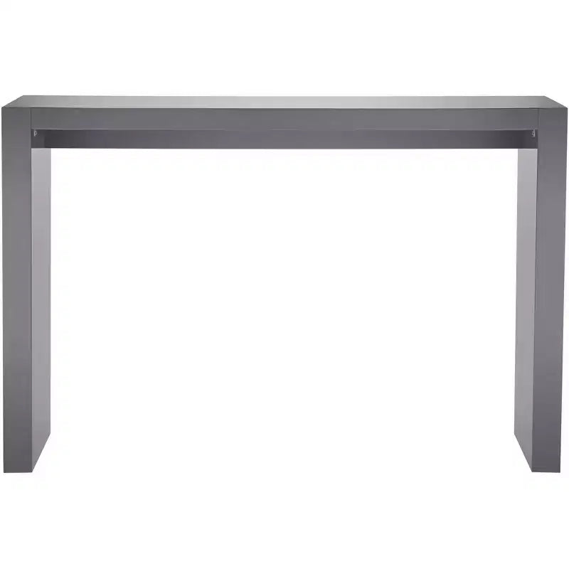 Studio 55D Jessa Tavolo da bar rettangolare moderno minimalista in legno 60 x 18 grigio lucido per salotto, cucina, camera da letto, comodino, ingresso, ufficio domestico