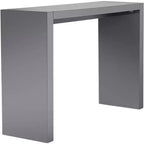 Studio 55D Jessa Tavolo da bar rettangolare moderno minimalista in legno 60 x 18 grigio lucido per salotto, cucina, camera da letto, comodino, ingresso, ufficio domestico